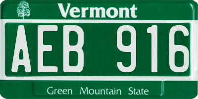 VT license plate AEB916