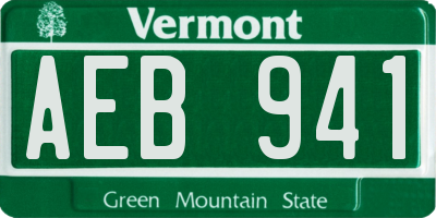 VT license plate AEB941