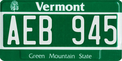 VT license plate AEB945