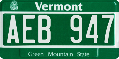 VT license plate AEB947