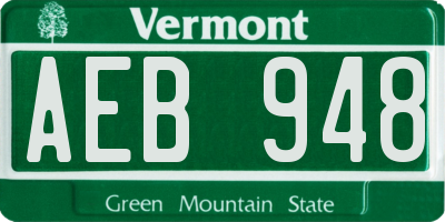VT license plate AEB948