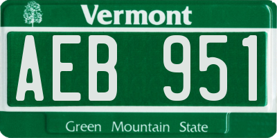 VT license plate AEB951