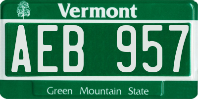 VT license plate AEB957