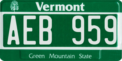 VT license plate AEB959