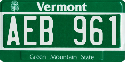 VT license plate AEB961