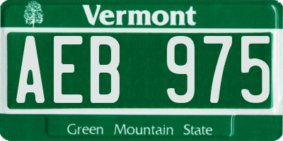 VT license plate AEB975