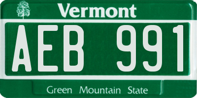 VT license plate AEB991