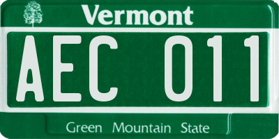 VT license plate AEC011