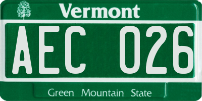 VT license plate AEC026