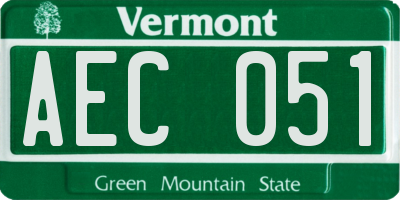 VT license plate AEC051