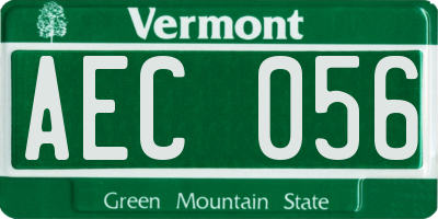 VT license plate AEC056