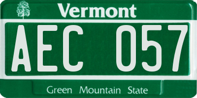 VT license plate AEC057