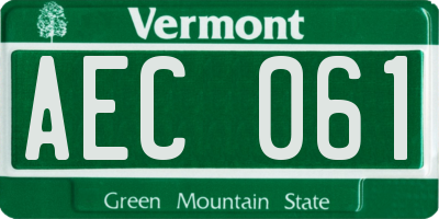 VT license plate AEC061