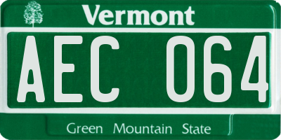 VT license plate AEC064
