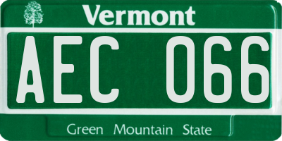 VT license plate AEC066