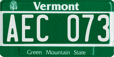 VT license plate AEC073