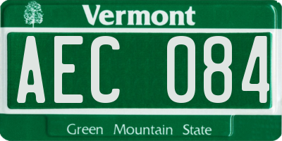 VT license plate AEC084
