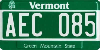 VT license plate AEC085