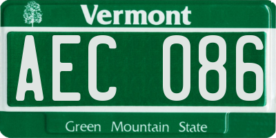 VT license plate AEC086