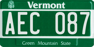 VT license plate AEC087