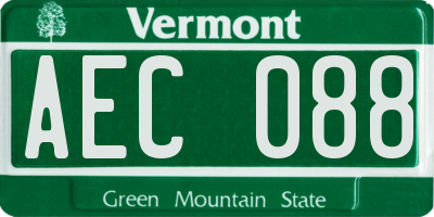VT license plate AEC088