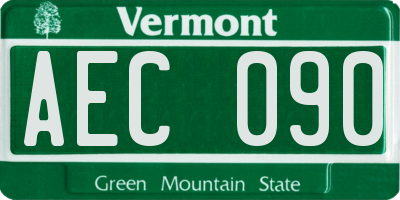 VT license plate AEC090