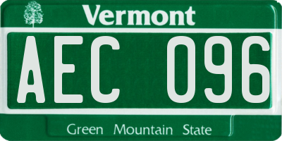 VT license plate AEC096
