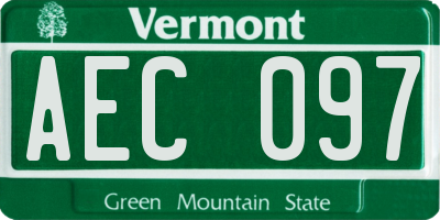 VT license plate AEC097