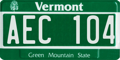 VT license plate AEC104