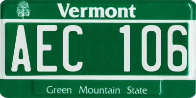 VT license plate AEC106