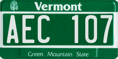 VT license plate AEC107