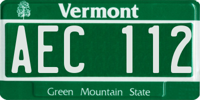 VT license plate AEC112