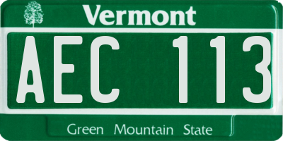 VT license plate AEC113