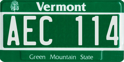 VT license plate AEC114