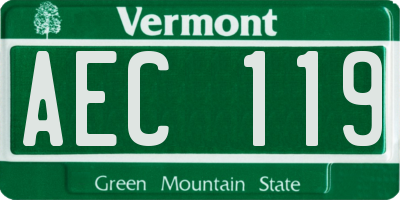 VT license plate AEC119