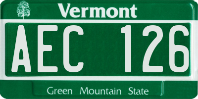VT license plate AEC126