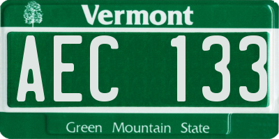 VT license plate AEC133