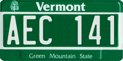 VT license plate AEC141