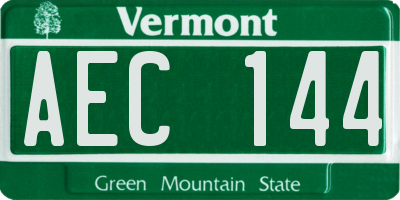 VT license plate AEC144