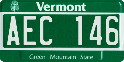 VT license plate AEC146