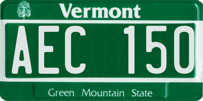 VT license plate AEC150