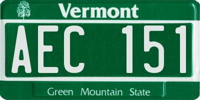 VT license plate AEC151