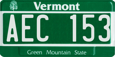 VT license plate AEC153