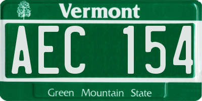 VT license plate AEC154