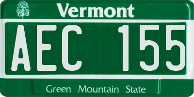 VT license plate AEC155