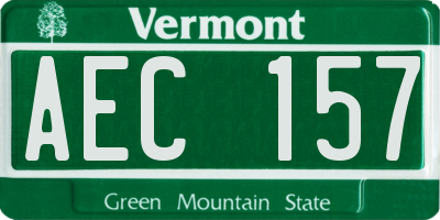 VT license plate AEC157