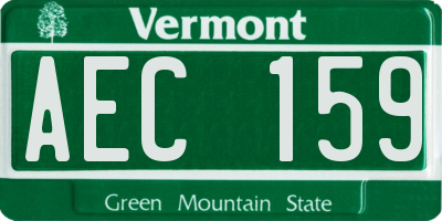 VT license plate AEC159