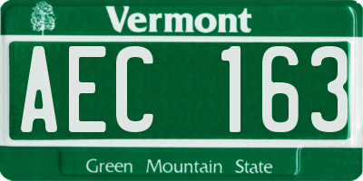 VT license plate AEC163