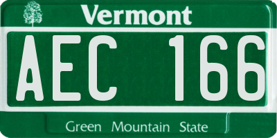 VT license plate AEC166