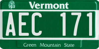 VT license plate AEC171